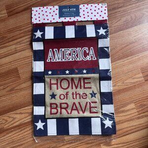 America Home of the Brave Garden Flag Two-Sided 18 x 12 Indoor/Outdoor Patriotic
